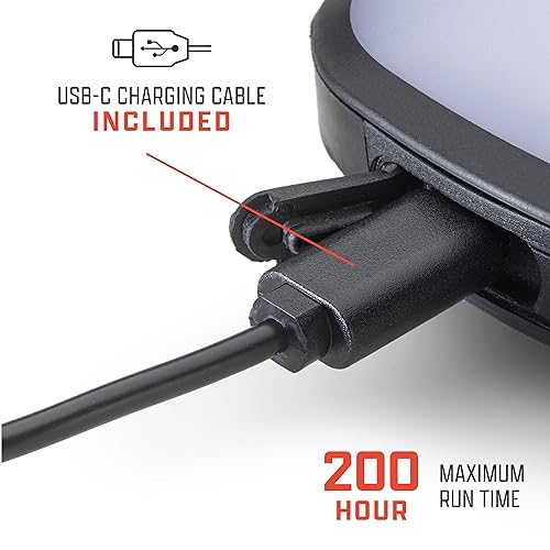 AMPEX Camping Light Rechargeable 300 Lumen White Light with Red Mode - Lock Out Switch - 200 Hour Runtime with USB-C Charging Camping Must Haves - style: 300L Rechargeable Camping Light
