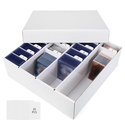 Trading Card Storage Box, 4 Row 3200 Count Collector Cards Box with Divider - size: 1 piece 13in for Toploader