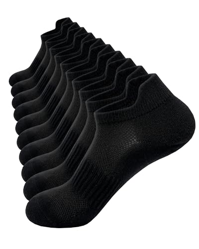 SIXDAYSOX Ankle Socks for Women Thin Breathable Cotton No Show Socks Womens - color: 5 Pairs-black, size: 9-11