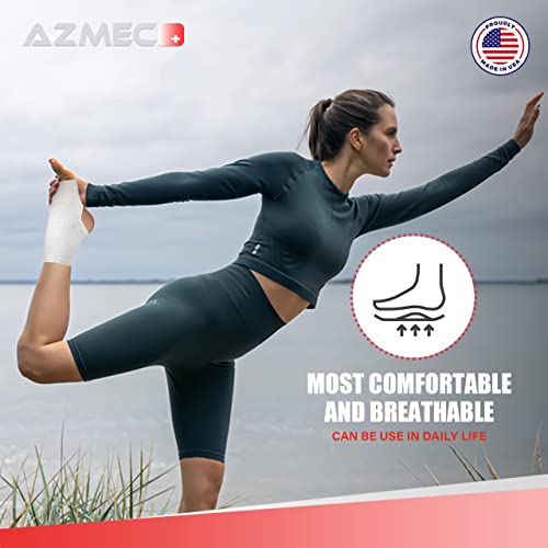 AZMEC Ankle Support Sleeve Open Heel, Light Elastic & Breathable Knitted Fabric for Sprained Ankle, Achilles Tendonitis, Plantar Fasciitis, & Injured Foot Medium Compression - For Men Women Kids - - size: Small