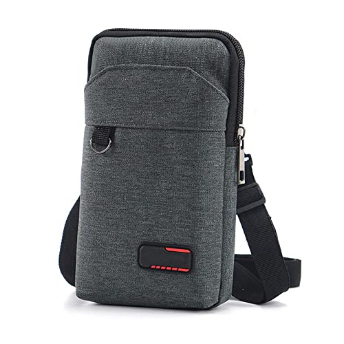 Travel Cell Phone Pouch Belt Pouch, Phone Holster Crossbody Bag with Shoulder Strap for iPhone Case Holder for Hand with Neck Lanyard Smartphone Walking Passport Wallet (Dark Grey B) - color: Dark Grey B