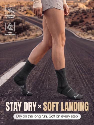 Coolmax Running Socks for Women Stay Dry Cloud Cushioned Compression - color: Black, size: 11-14