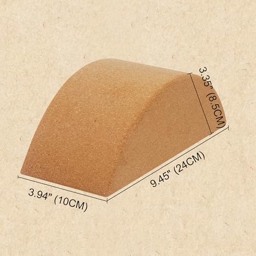 Cork Calf Stretcher Foot Rocker - Half Moon Yoga Block for Plantar Fasciitis, Recovery Ankle Stretcher Balance Blocks Leg Muscle Strength Traning Sports Workout Equipment, Anti-Slip