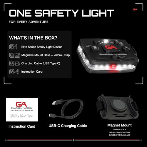 Guardian Angel Elite Safety Light - White Front & White Rear - color: White / White, size: 1-Pack
