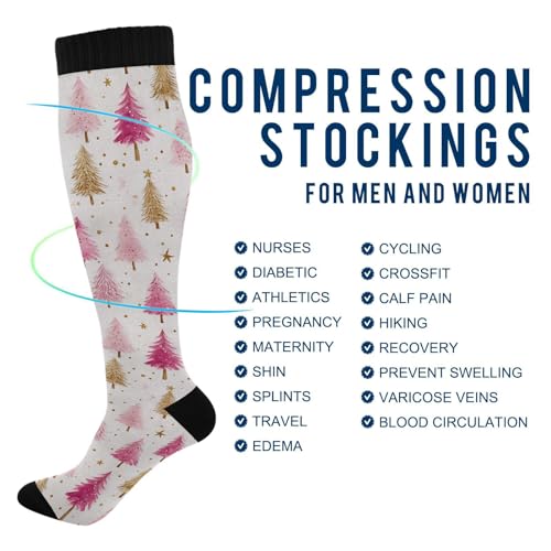 Wusikd Cats Compression Socks for Women and Men Circulation Cute Long Socks for Athletic Running 1 - color: Multi 5