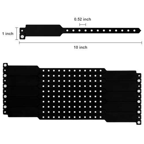 100pcs Vinyl Wristbands, Disposable Waterproof Wristbands(Color : Black) - color: Black