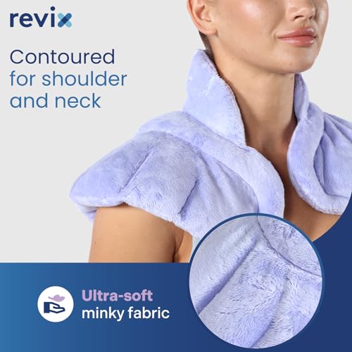REVIX Microwave Heating Pad for Neck and Shoulder, Weighted Herbal Wrap - color: Orchid