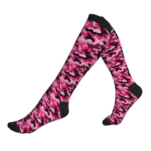Avocado Compression Socks Women Men Knee High Stock for Running Work Support Nurses Travel - color: Camo