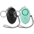 2-Pack Personal Safety Alarm Keychain (Black+Green) - color: Black+Green
