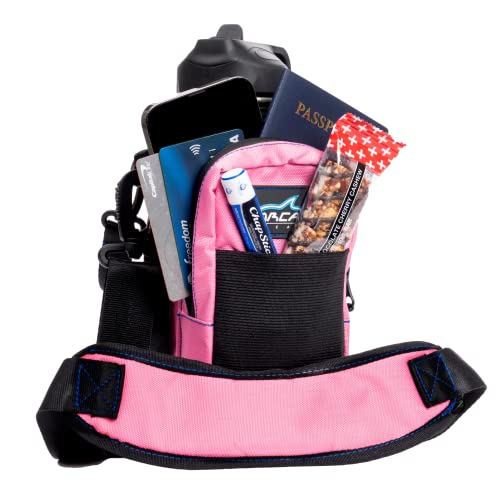 Arca Gear Hydro Carrier 32 oz Small - Insulated Water Bottle Sling w/Carry Handle, Shoulder Strap, Wallet and Two Pouches - The Perfect Flask Accessory - color: Sunset Pink