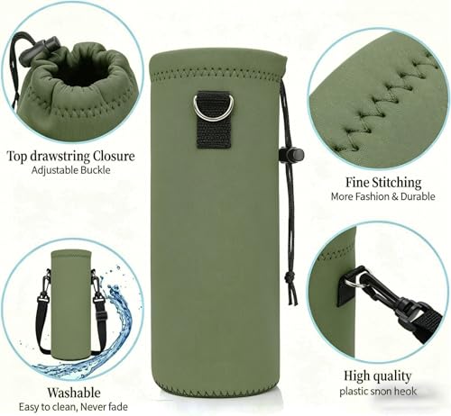 Neoprene Water Bottle Carrier Bag with Adjustable Strap, Insulated Bottle Holder for 24oz Bottles, Lightweight & Washable Bottle Sling for Walking, Hiking, Gym - color: XM-SHT-002