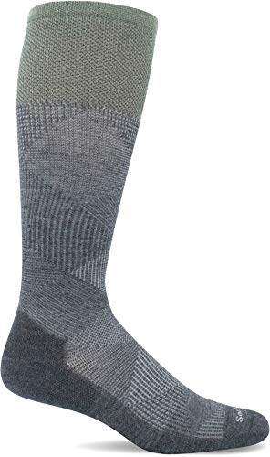 Sockwell Men's Diamond Dandy Moderate Graduated Compression Sock - color: Charcoal, size: Medium-Large