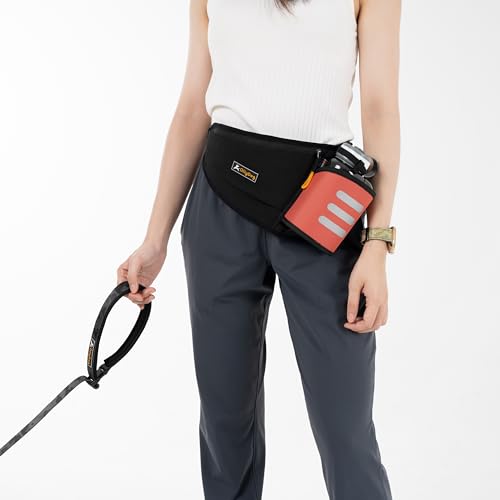 OllyDog Hydro-Slim Pack – Adjustable Belt Bag/Fanny Pack with Reflective Lining, Water Bottle Holder, Leash Attachment & Phone Pocket, Ideal for Hands-Free Dog Walking, Running & Hiking (Reef) - color: Reef