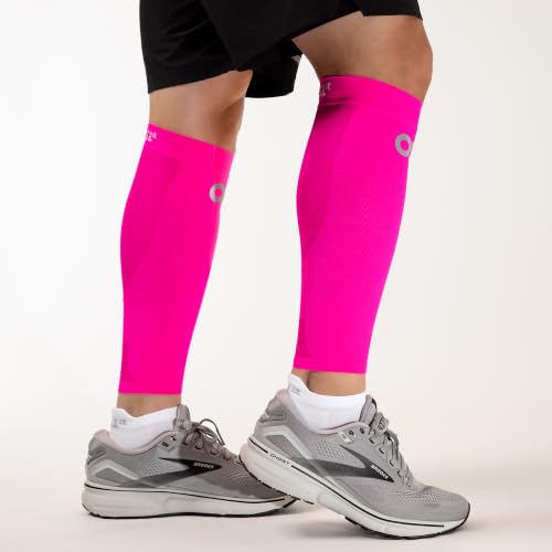 OS1st Calf Compression Sleeves for Men & Women relieves shin splints, leg fatigue and reduces recovery time - color: Pink, size: Small