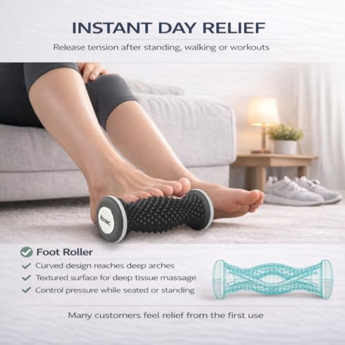 Plantar Fasciitis Night Splint, Foot Roller & Lacrosse Ball for Tension Relief, Foot Pain Relief Heel Spur, Arch Pain, Achilles Tendonitis, Comfortable and Gentle Foot Brace Men and Women (L) - size: Large