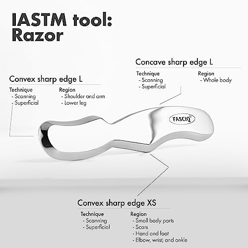 FASCIQ IASTM Tool Razor, Soft Tissue Release and Mobilization, Stainless Steel - style: Razor