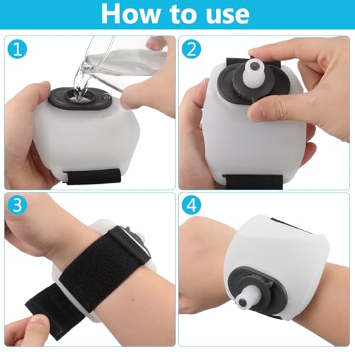 Toddmomy Wristband Water Bottle Portable Fitness Water Bottle for Running Jogging Hiking Cycling Hands-Free Hydration Adjustable Wearable Strap 4.56 X 3.66 X 2.79 in 1 count