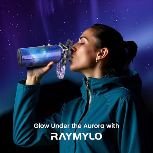RAYMYLO Insulated Water Bottle 32 oz, Triple Wall Vacuum Stainless Steel - color: Aurora Purple, size: 32 Ounces