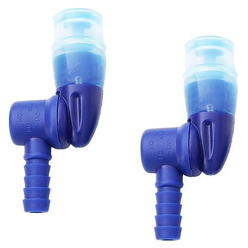 Hydration Bladder Bite Valve Replacement Mouthpiece Fit for Any Water Backpack and Most Brands, with Manual Switch Valve - color: 2 Pack rotatable blue