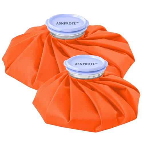 Ice Bags Ice Packs for Injuries,Reusable Ice Bags refillable Ice Pack Hot Water Bottle Hot Water Bag for Knee Head Hand Face Pain Relief,Hot Cold Compress,2Packs(9”&11”) Orange - size: 9" & 11", style: Orange