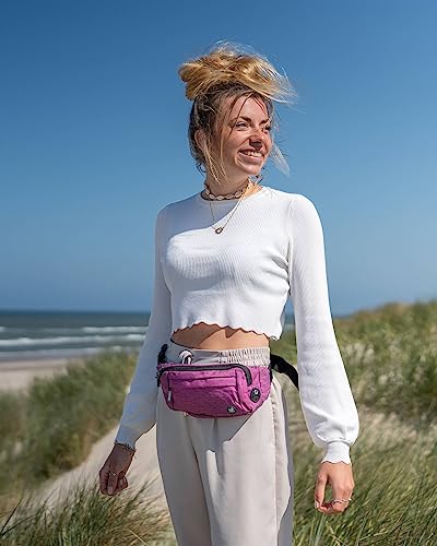 WATERFLY Small Fanny Pack Crossbody Lightweight Waist Bag for Woman Man - color: Purple