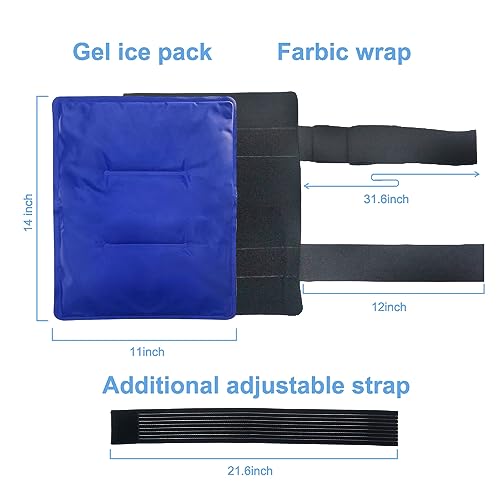 Gel Soft Flexible Ice Packs for Injuries - Reusable Freezer Cold Pack, Hot Cold Compress Therapy Cooling Gel Pad Wrap for Shoulder, Hip, Knee, Back, Leg, Injury, Swelling, Bruises, Surgery - 11" x 14" - style: 1 ice pack