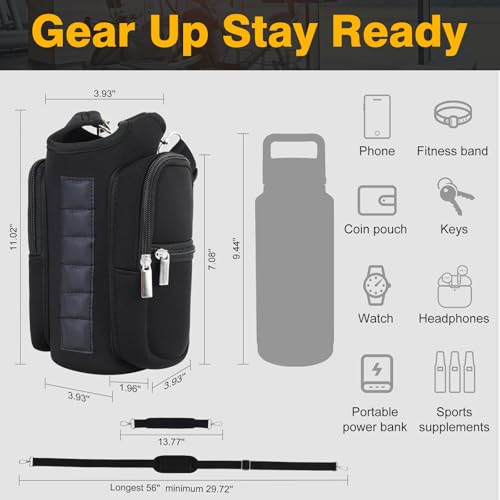 Magnetic Gym Bag for Men & Women - Water Bottle Holder, Crossbody Strap, Touchscreen Pocket & Creative Storage - Perfect for Gym, Running, Travel & Fitness Essentials