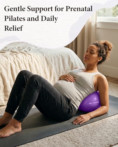 Trideer 9 Inch Pilates Ball with Inflation Straw, Small Exercise Yoga Ball - color: Purple