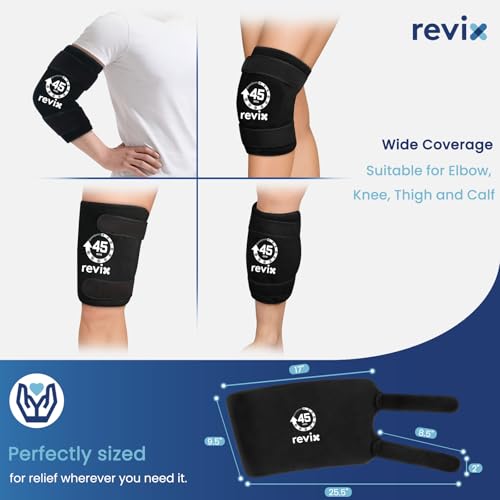 REVIX Elbow Ice Pack Wrap for Tennis Elbow, 45-Min Cold Sleeve - style: 1 Pack