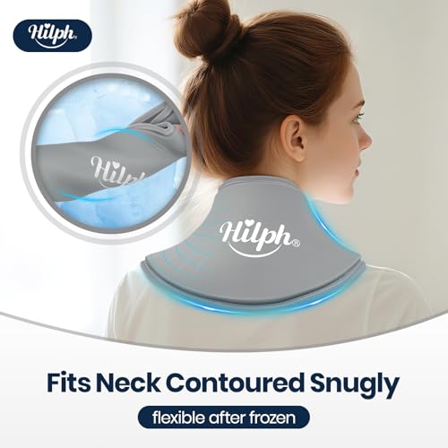Hilph Neck Ice Pack Wrap Gel, Soft Gel Ice Pack for Cervical Neck Pain - color: B-gray, size: Classic Standard