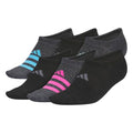 adidas Women's Superlite Super No Show Socks 6 Pairs - color: Black/Lucid Aquamarine/Flash Aqua Blue/3