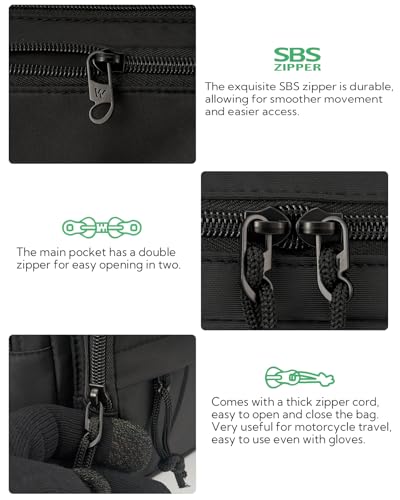 WATERFLY Fanny Pack Waist Bag: 2.5L Large 5 Zipper Pockets for Women Men - color: Black