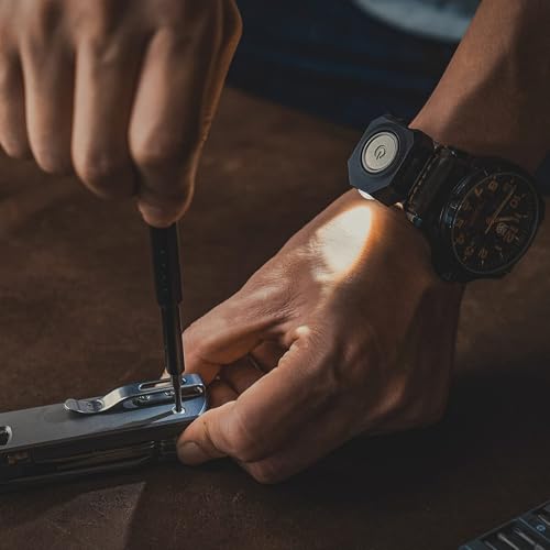 MecArmy CPLU Wrist Flashlight, Compact USB-C Rechargeable EDC LED Light, 300 Lumens, Double-Click Anti-Misfire, IPX6 Waterproof, for Running, Night Walking, Hiking - Fits on Watchband/Strap Systems - color: Alumium Black