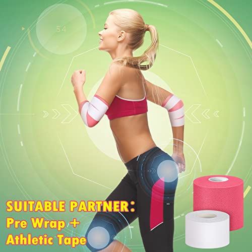 4 Pieces Foam Underwrap Athletic Foam Tape Sports Pre Wrap Kit Athletic Tape for Ankles Wrists Hands and Knees Climbing Boxing Football Trainers, 2.75 Inch x 89 Feet, 1.5 Inch x 33 Feet