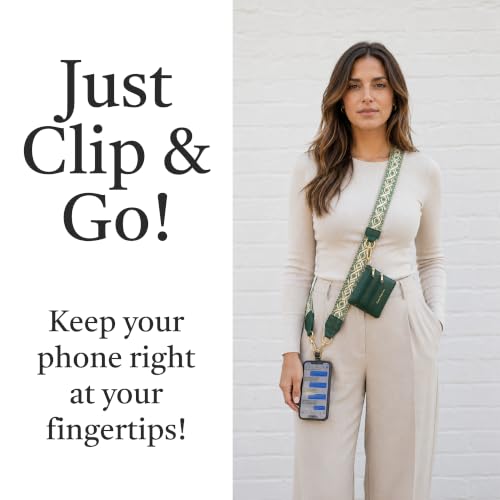 Save the Girls Clip & Go Phone Strap with RFID Wallet Pouch, Fern Green - color: Green