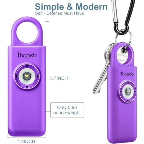 Thopeb Personal Safety Alarm for Women – Superior Loud Siren & SOS Strobe - color: Deep Purple