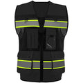 Safety Vest High Visibility Reflective Construction Vest for Men - color: Black, size: XX-Large