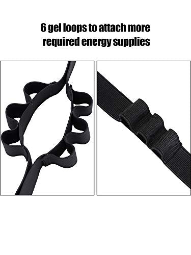 JOVITEC 2 Pack Race Number Belt with 6 Gel Loops, Black and Blue - color: Black
