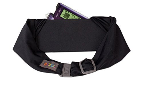 BANDI KIDS Pocket belt for Medical, Sports, Play Comfortable fit Adjustable waist pack, Made In USA - color: Black Solid