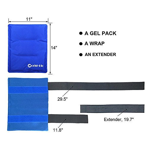 WORLD-BIO Large Ice Pack for Hip,Reusable Cold Compress Ice Pack with Cover - size: 11x14 Inch (Pack of 1)