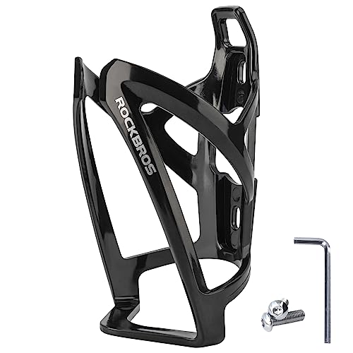 ROCKBROS Bike Water Bottle Holder Ultralight Bottle Cages with Screws Tool - color: Black, size: Standard