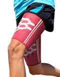 Sparthos Thigh Compression Sleeves, Quad Wrap, Hamstring Brace - Pink-XL - color: Flamingo Pink
