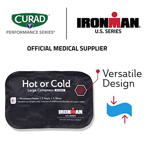 Curad Ironman Hot or Cold Reusable Compress, Reusable Ice Pack for Injuries, Large Compress is 8 in x 12 in, 1 Count (Pack of 2) - size: 1 Count (Pack of 2)