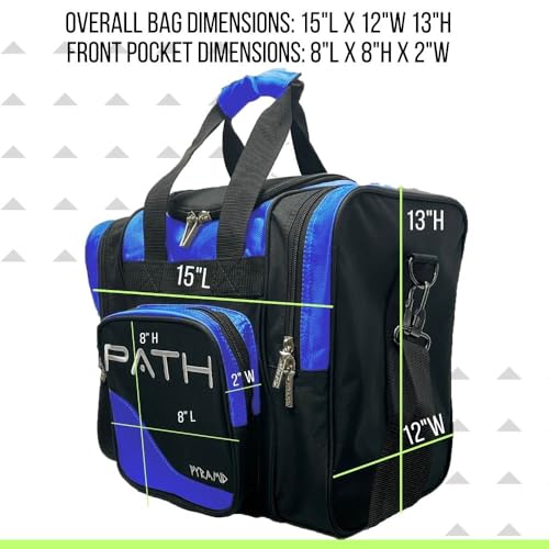 Pyramid Path Pro Deluxe Single Bowling Ball Tote - Holds One Ball, One Pair Shoes Up to Mens 15 - color: Royal Blue