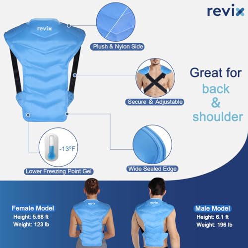 REVIX Large Ice Pack for Back & Shoulder, Reusable Gel Cold Wrap, Blue - color: Blue
