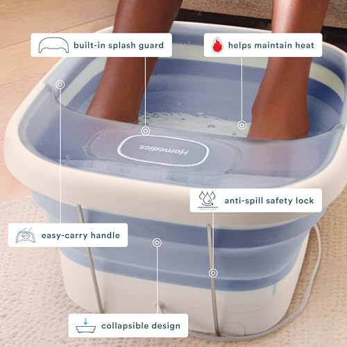 Homedics Collapsible Foot Spa with Heat, Bubbles & Vibration Massage