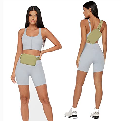 Tapp Collections Unisex Mini Crossbody Belt Bag with Adjustable Strap Small Waist Pouch for Workout Running Traveling Hiking - Khaki Green - color: Khaki Green