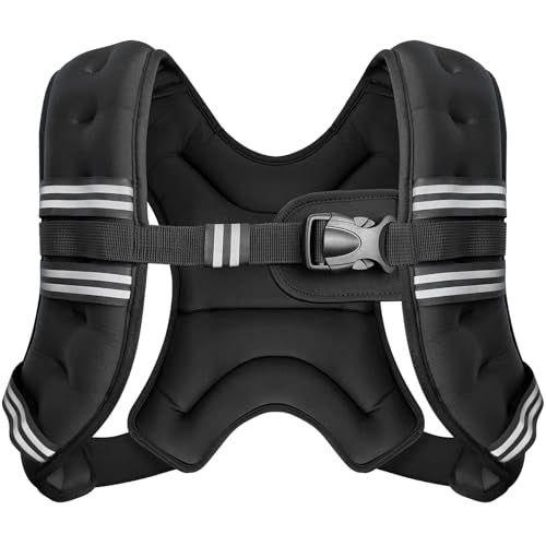 Zeerun Weighted Vest, 6/8/10/12/15/18/20/24/30LB for Men Women - color: Black, size: 8 Lb