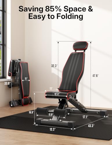 Multi-Function Compact Weight Bench Set Home Gym - color: Grey