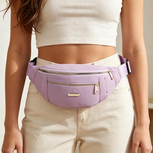 Fanny Pack Crossbody Bags for Women, Waist Pack for Running Sports Travel - color: D Purple